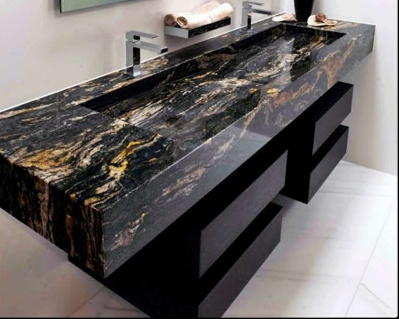 Granite Titanium làm bàn chậu lavabo