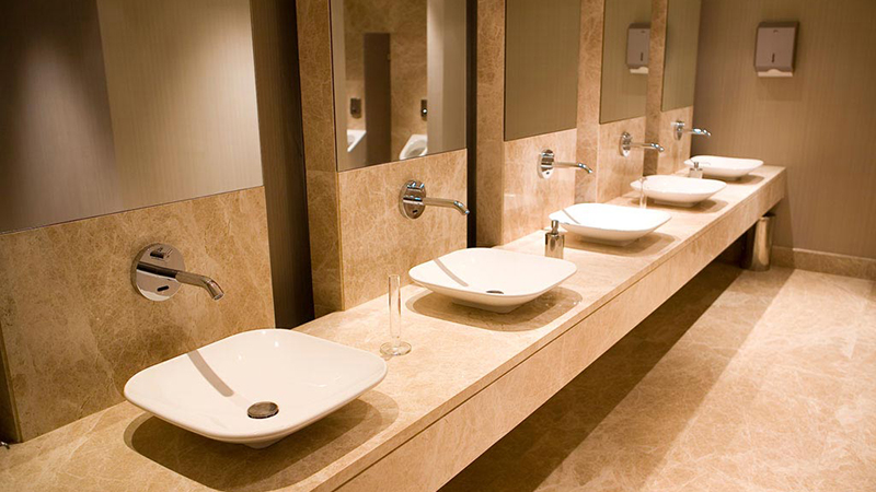 Đá Marble Nâu Tây Ban Nha nhạt làm bàn chậu Lavabo và ốp trang trí WC
