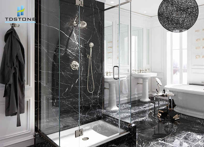 Marble đen tia chớp ốp nhà tắm đẹp